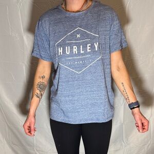 Hurley Heather Blue Logo Short Sleeve Tee